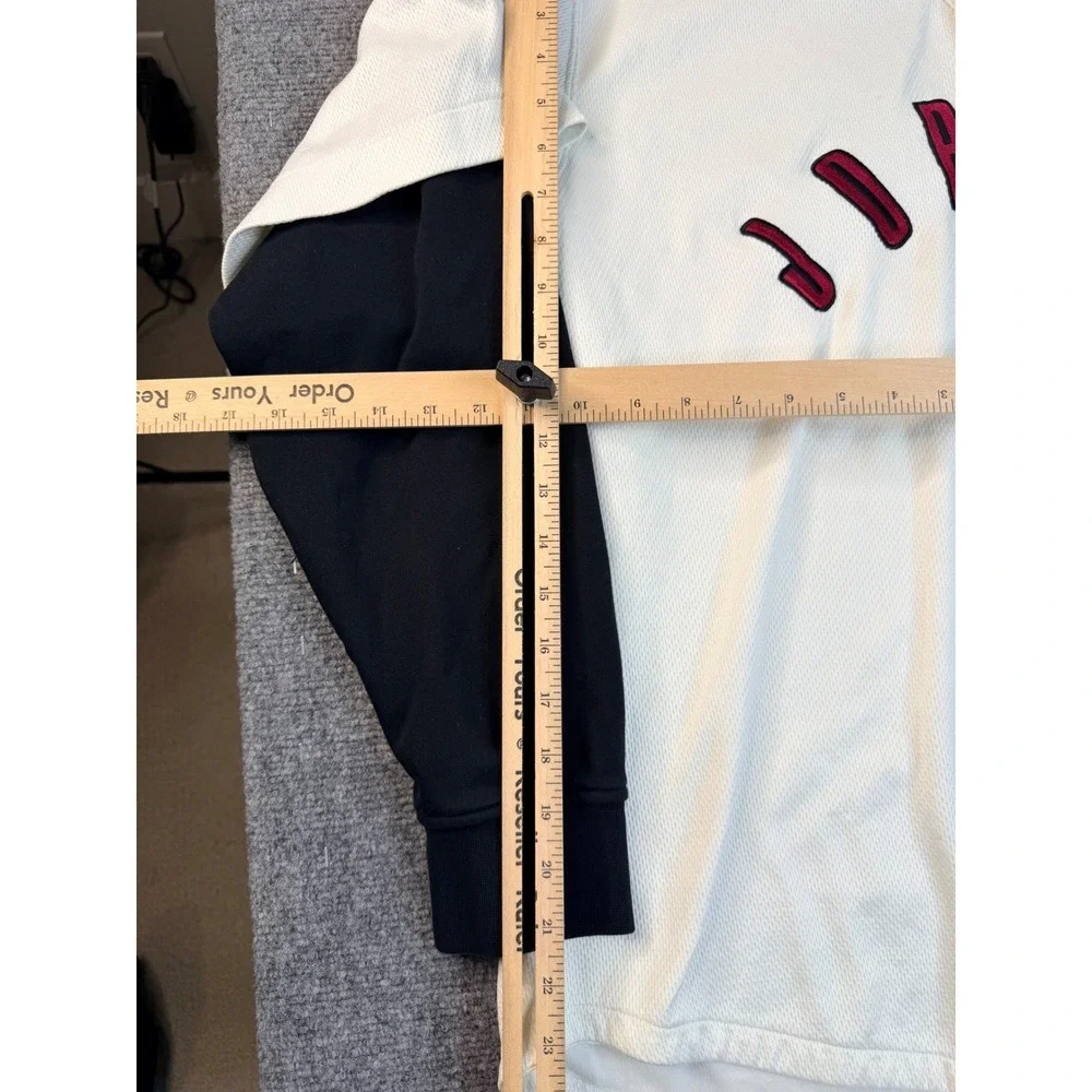 Jordan Mens XXL White Black Hooded Baseball Jersey Mesh Snap Front Shacket June - Picture 3 of 8